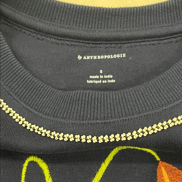 By Anthropologie Maeve Swan Lake Embroidered Navy Sweater - Picture 13 of 13